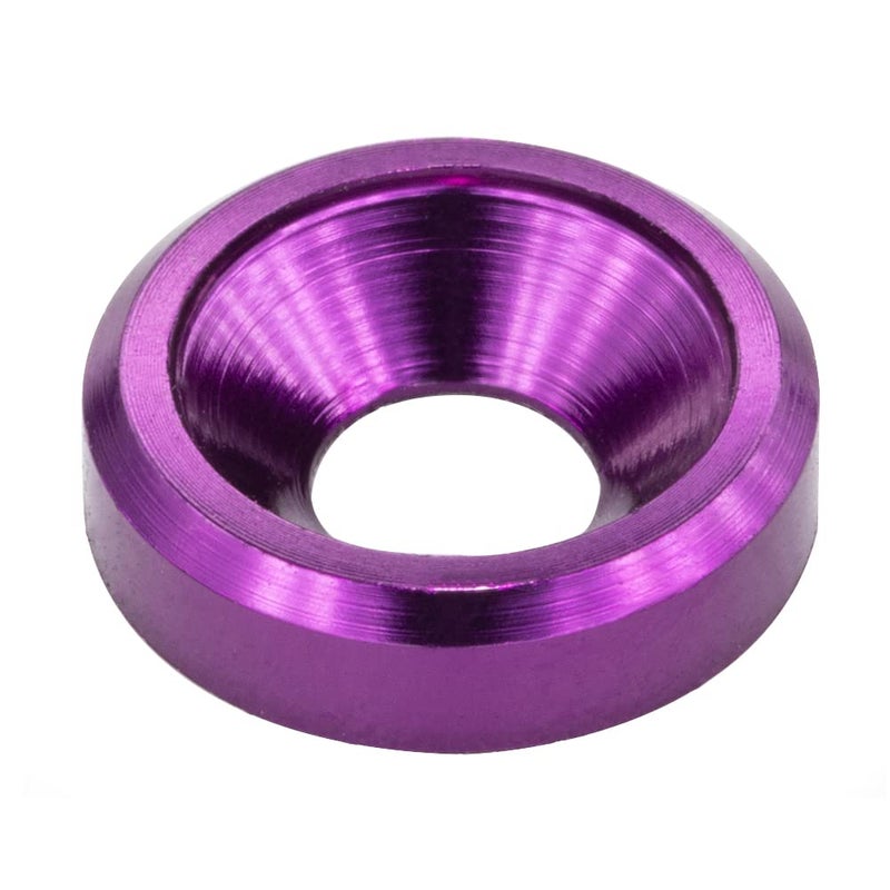 Lagefefe [60PCS] M3 Finishing Countersunk Washers, Anodized Aluminum Alloy, Head Washers Gaskets Cup Shim for Screw RC/FPV/PC/Drone/Mechanical Accessories Parts, Purple - Image 1